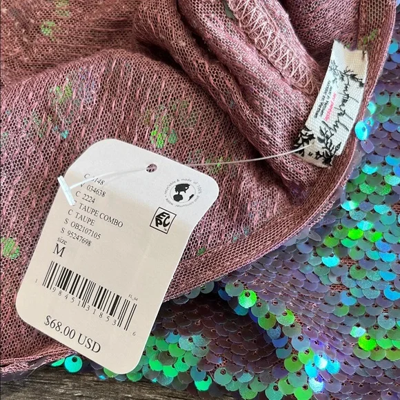 Free People Iridescent Sequin Blouse - Purple and Green - Picture 2 of 7